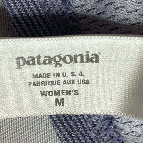 Patagonia Capilene 1/4 Zip Pullover Size Medium Blue and White Striped - Picture 7 of 11